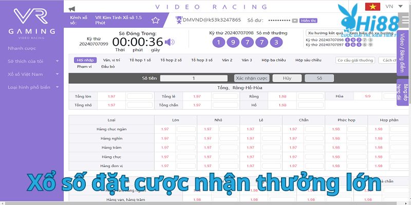 Xổ số HI88 đặt cược nhận thưởng lớn